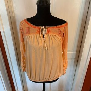 Free People Embroidered Peasant Top Large